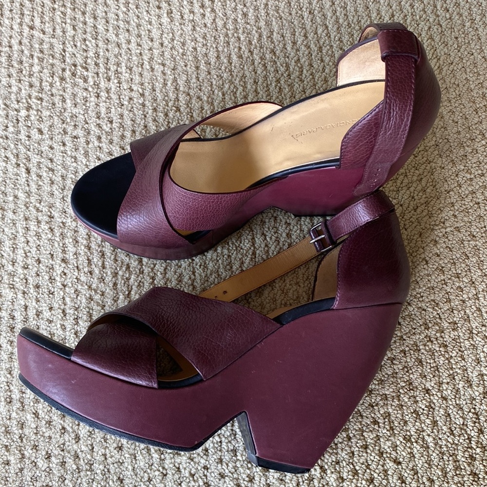 Balenciaga Lambskin Wedge Sandals 40.5